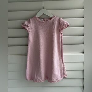 Zara Light Pink Knit Short-Sleeve Girls' Dress
